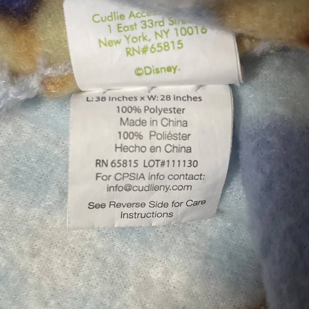 Disney Winnie The Pooh Baby Blanket Fleece Blue Sleeping Pooh and Tigger
